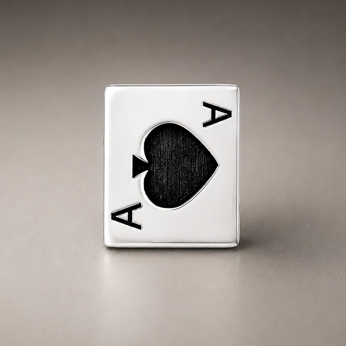 Silver Ace of Spades Poker Cufflinks