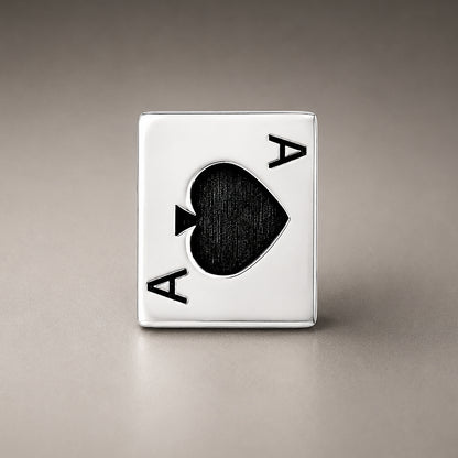 Silver Ace of Spades Poker Cufflinks