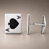 Silver Ace of Spades Poker Cufflinks