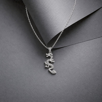 Silver Antique Dragon Pendant