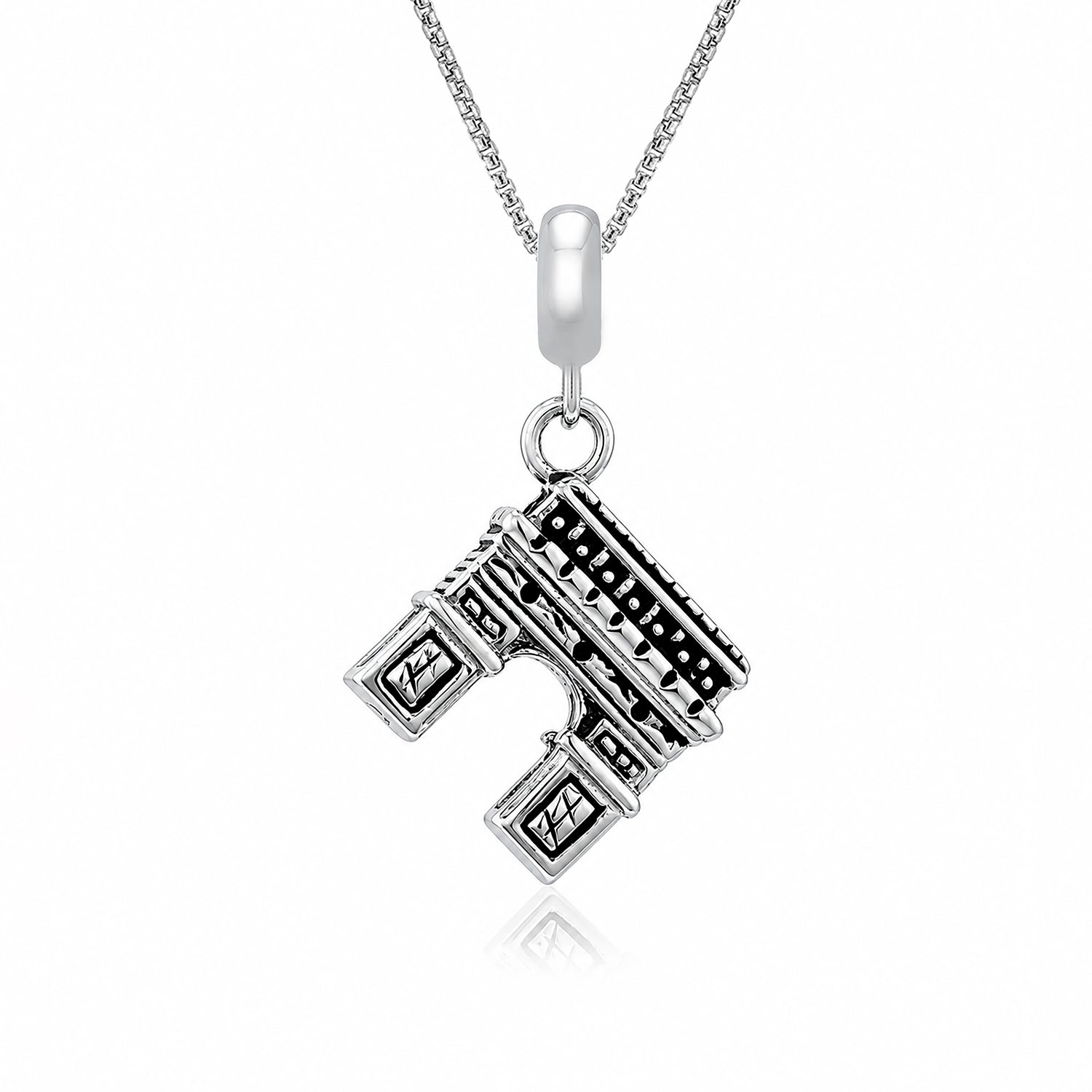 Silver Arc de Triomphe Rakhi Pendant
