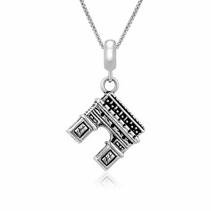 Silver Arc de Triomphe Rakhi Pendant