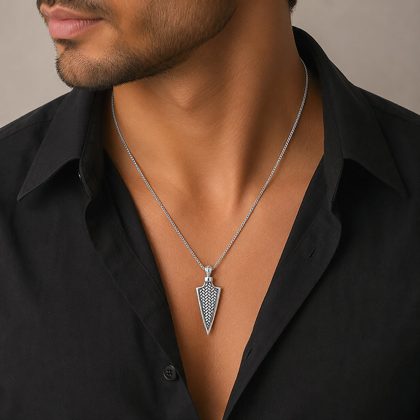 Silver Arrowhead Rakhi Pendant 