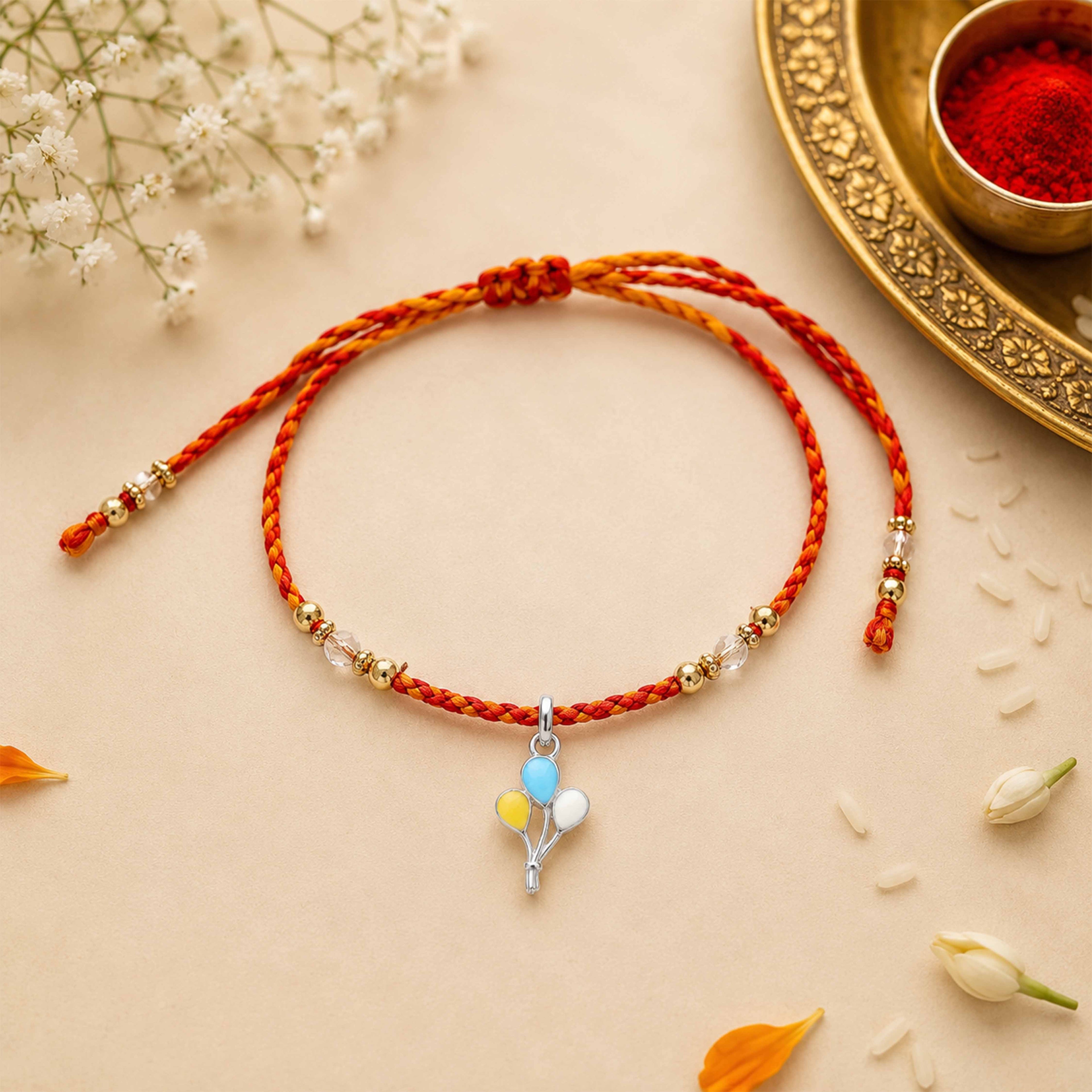 Silver Balloons Kids Rakhi Pendant