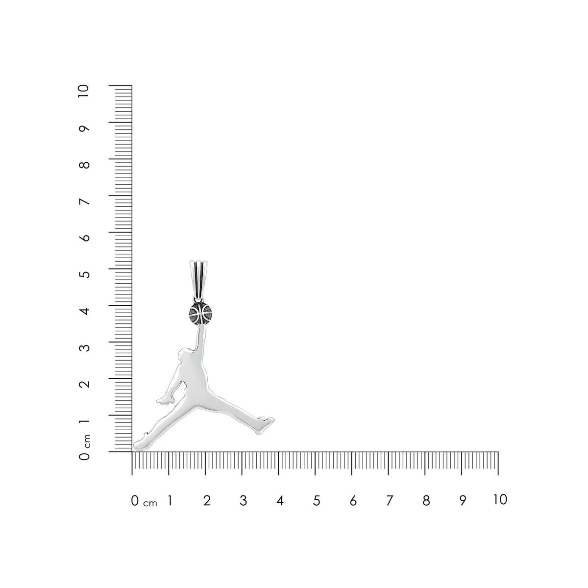 Silver Basketball Player Jumpman Pendant