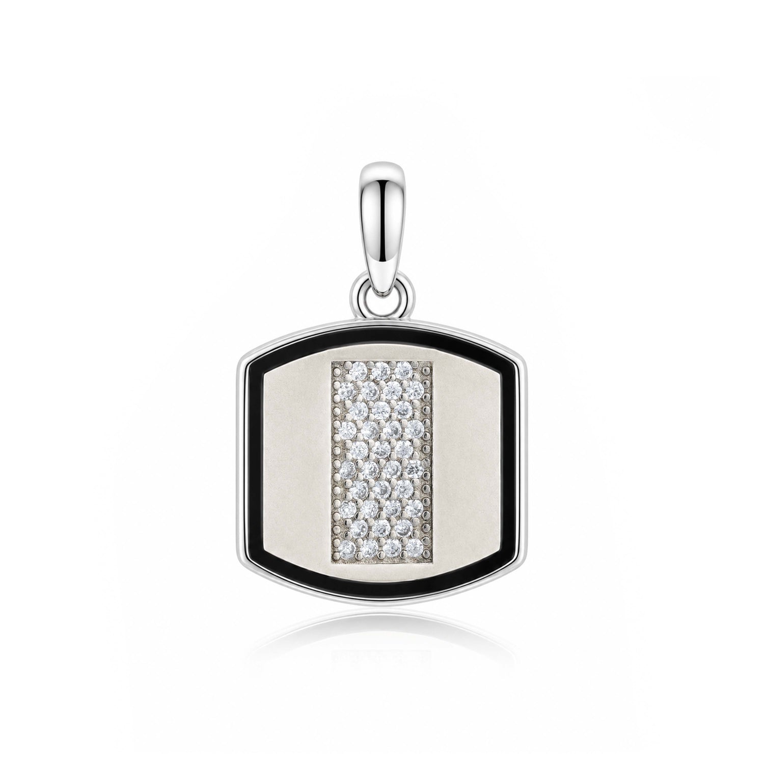 Silver Black Enamel Shield Rakhi Pendant
