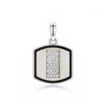 Silver Black Enamel Shield Rakhi Pendant