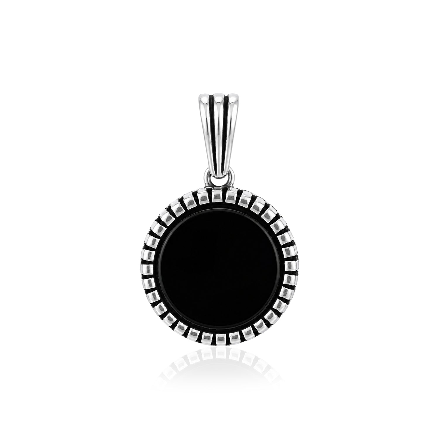 Silver Black Onyx Medallion Rakhi Pendant
