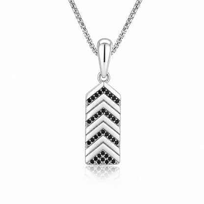 Silver Black SpinelChevron Rakhi Pendant