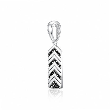 Silver Black Spinel Chevron Rakhi Pendant