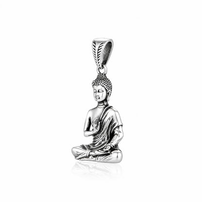 Silver Buddha Antique Rakhi Pendant