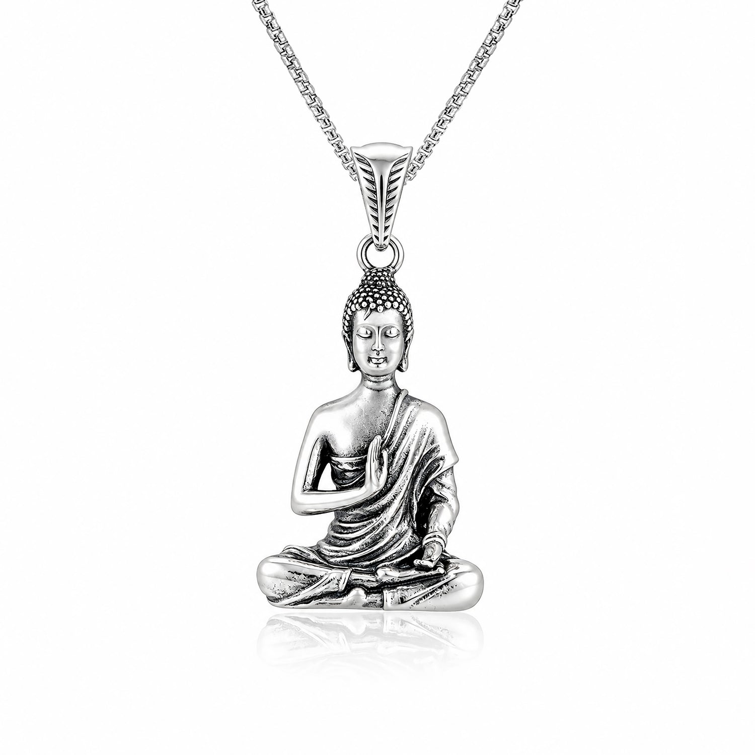 Silver Buddha Antique Rakhi Pendant