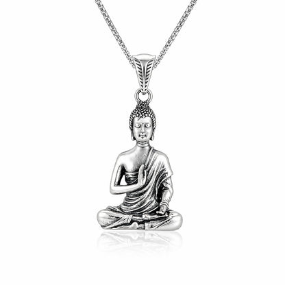 Silver Buddha Antique Rakhi Pendant