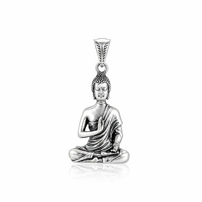 Silver Buddha Antique Rakhi Pendant
