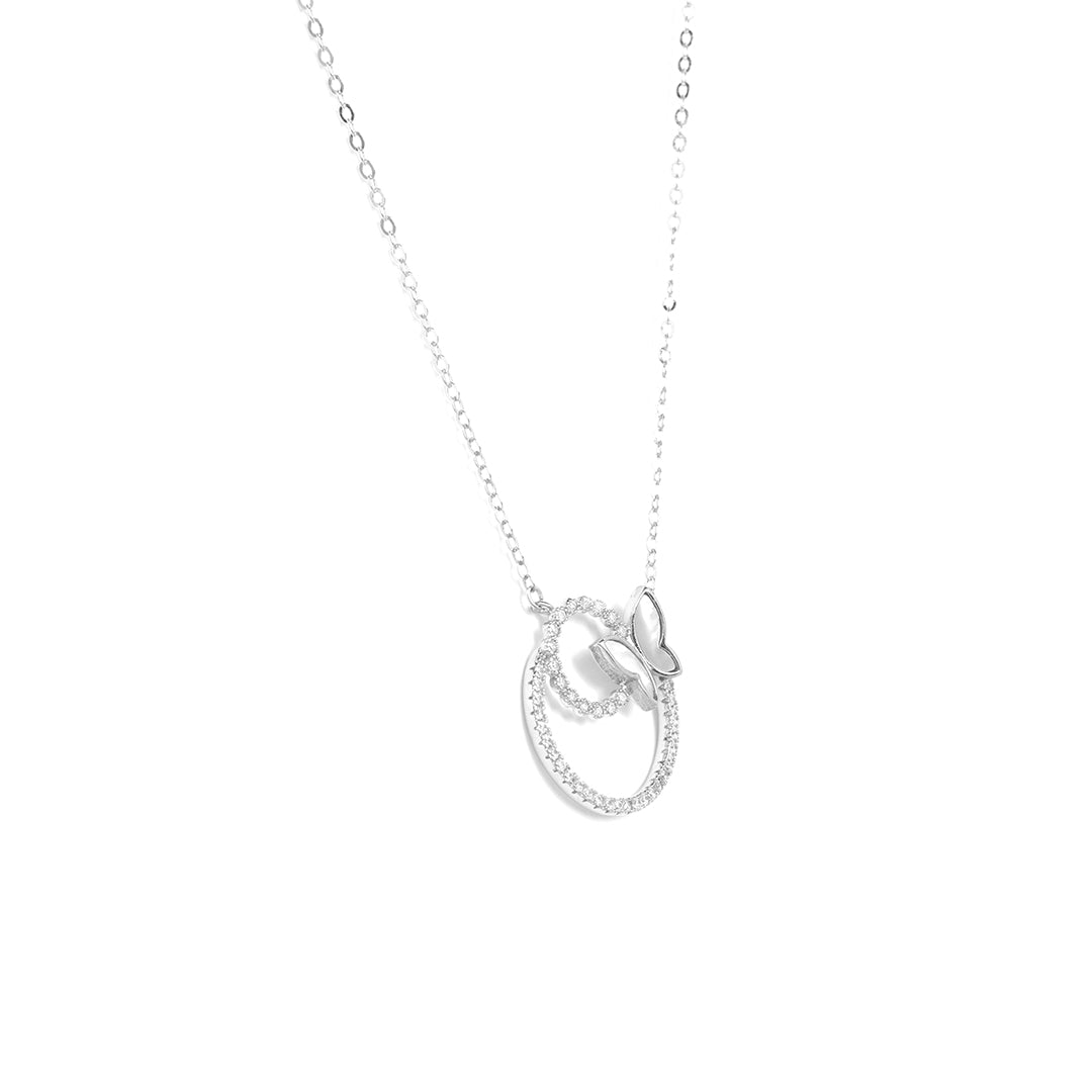 Silver Butterfly Pendant With Chain