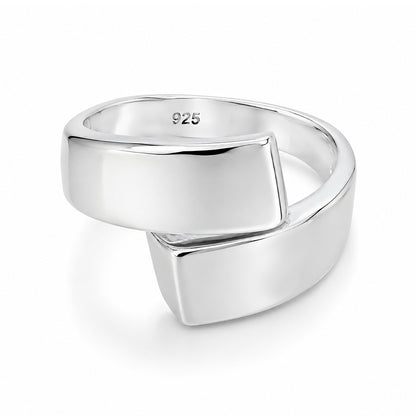 Silver Bypass Wrap Ring
