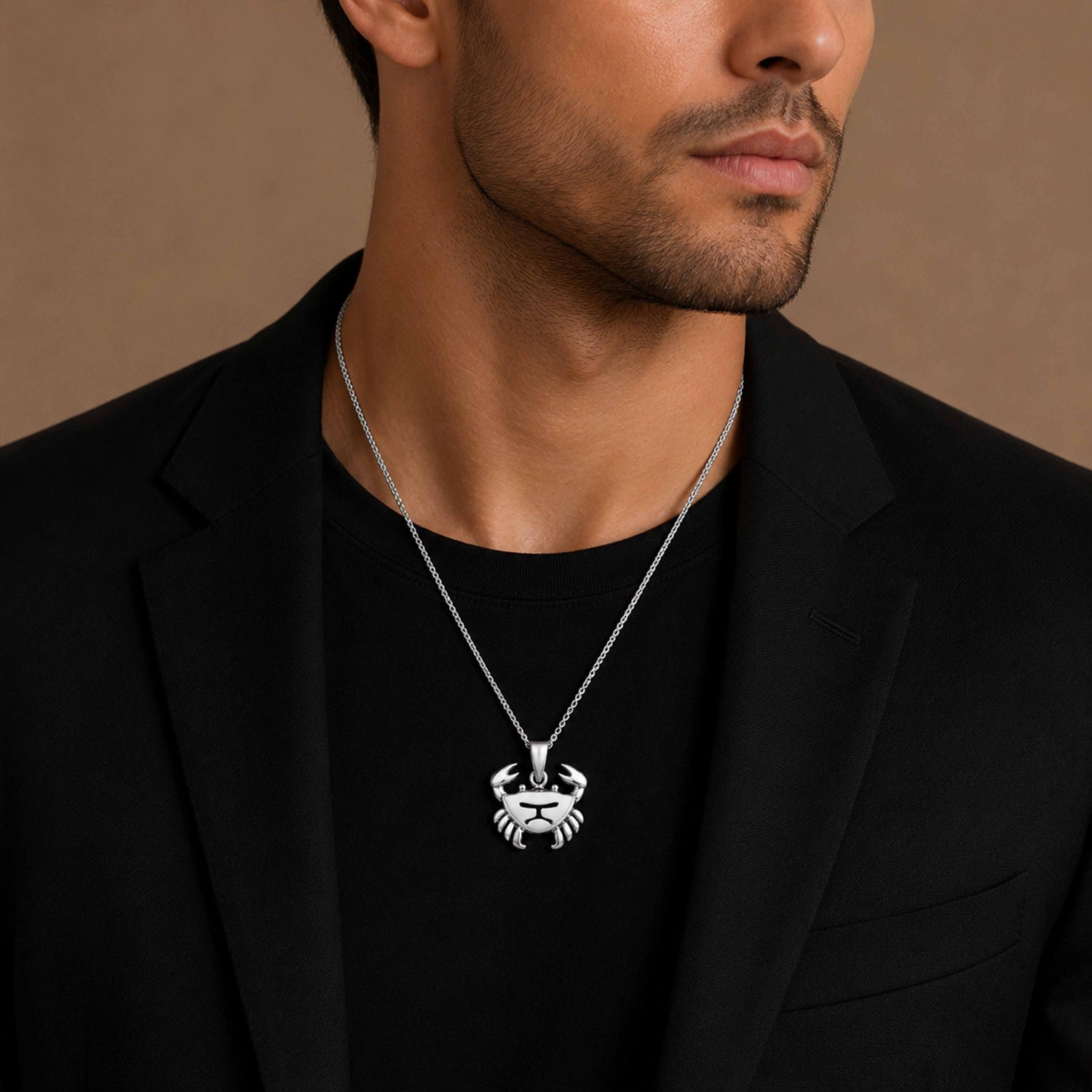 Silver Cancer Crab Zodiac Rakhi Pendant