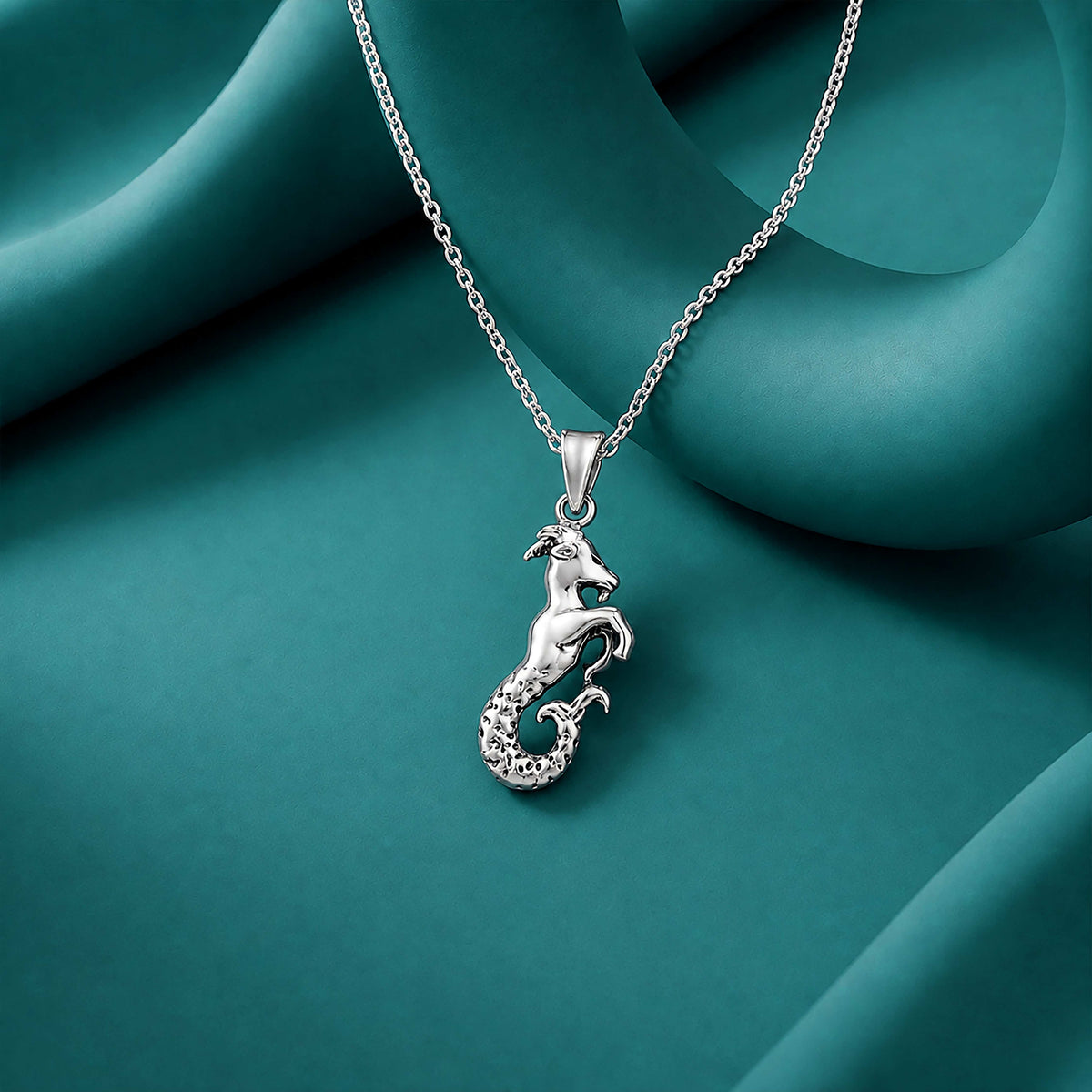 Silver Capricorn Zodiac Pendant