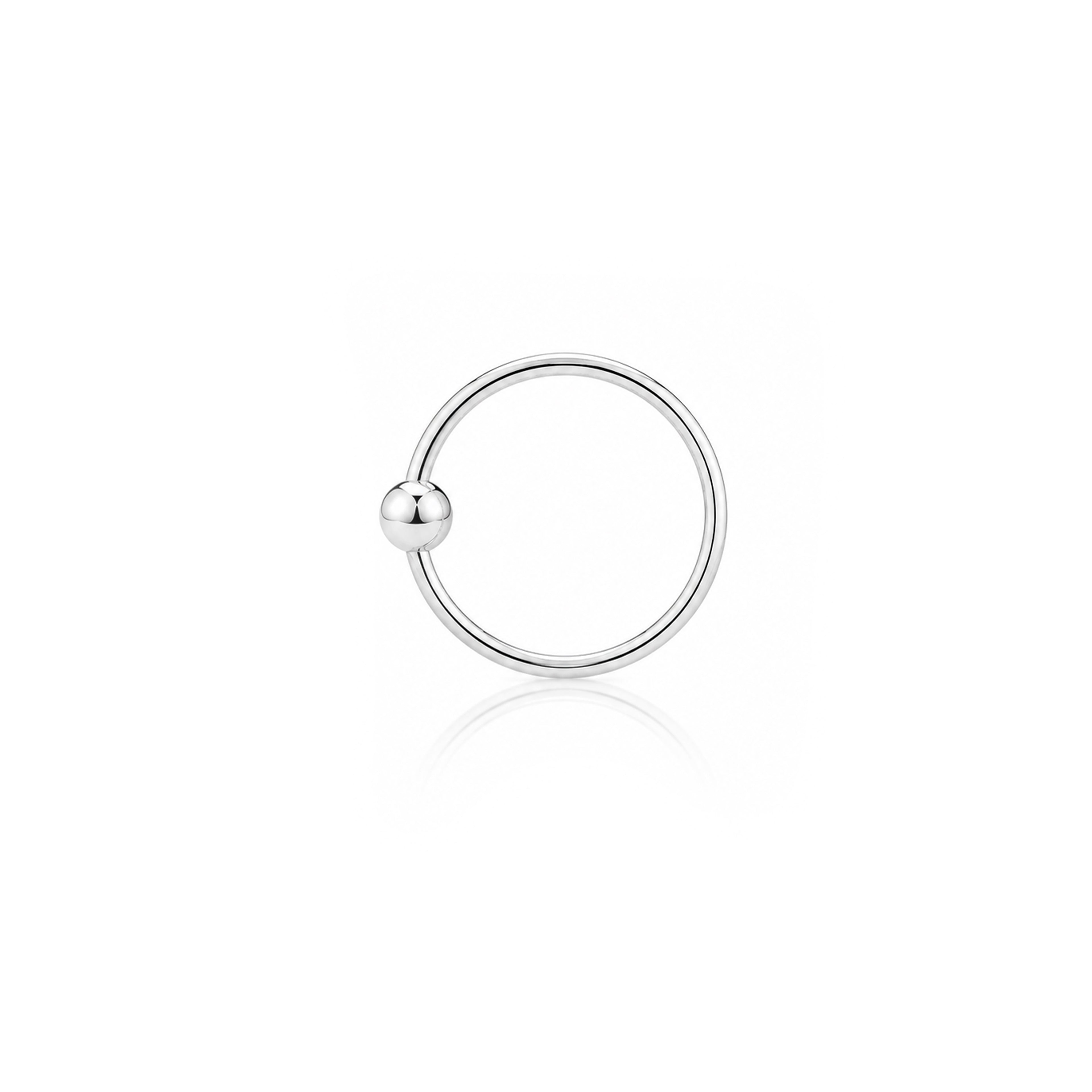 Silver Captive Bead Nose Hoop Ring