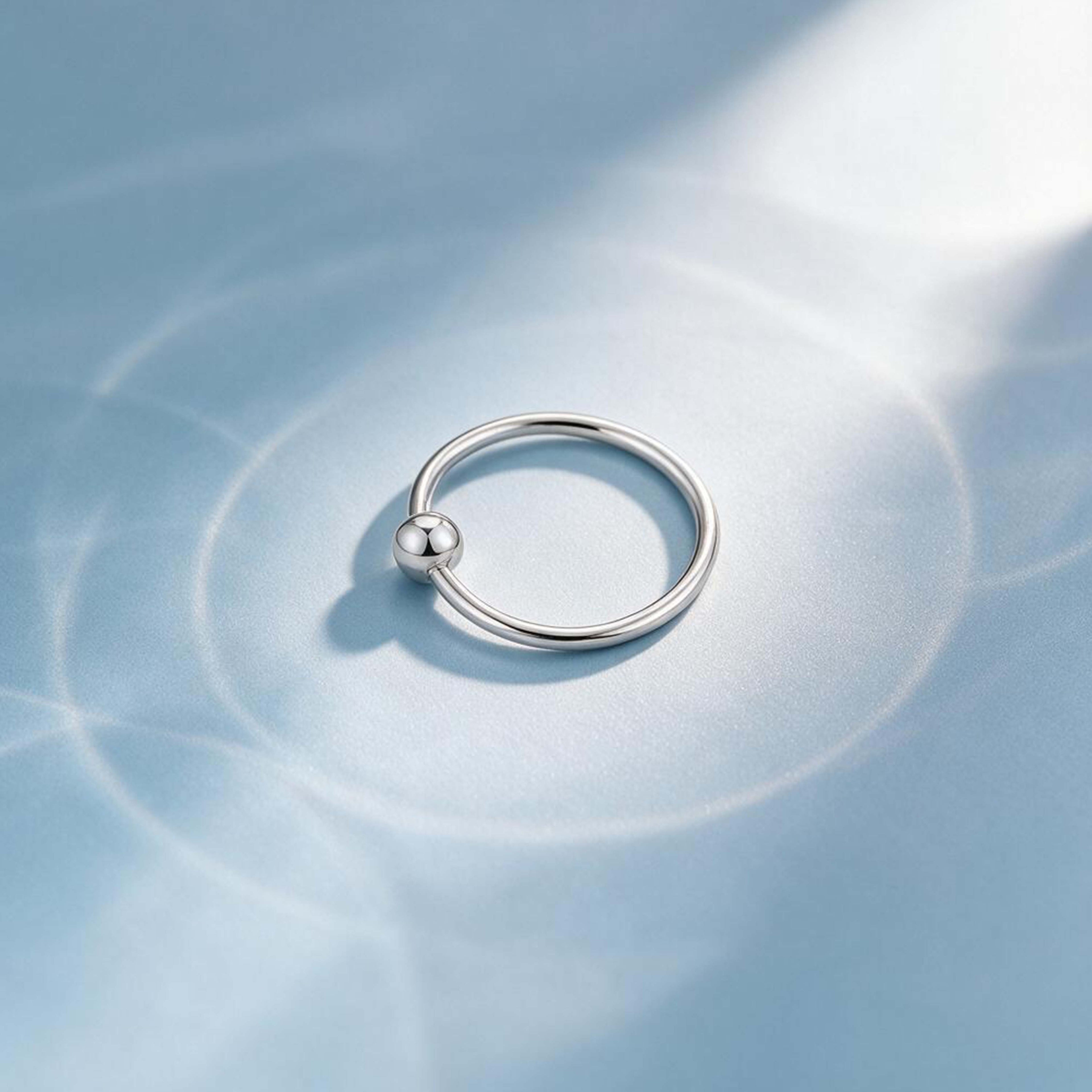Silver Captive Bead Nose Hoop Ring