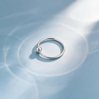 Silver Captive Bead Nose Hoop Ring