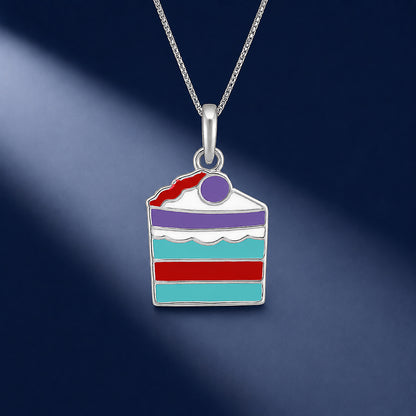 Silver Colourful Cake Pendant
