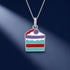 Silver Colourful Cake Pendant
