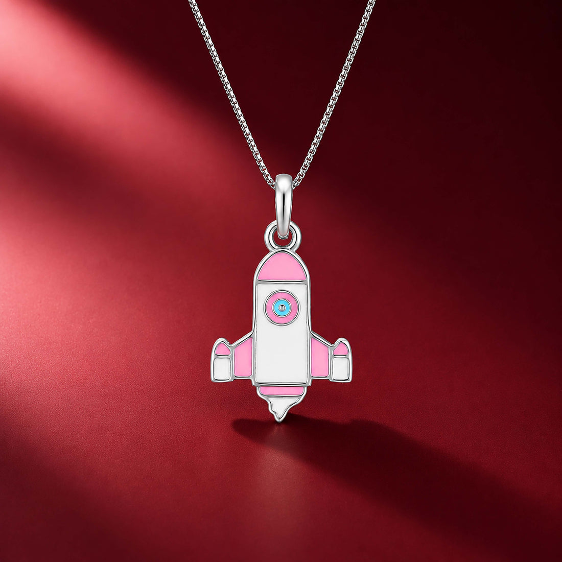 Silver Colourful Rocket Pendant