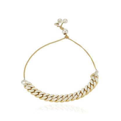 Silver Cuban Link Adjustable Bracelet