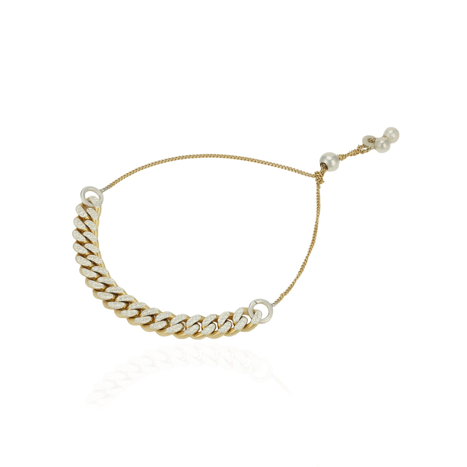Silver Cuban Link Adjustable Bracelet