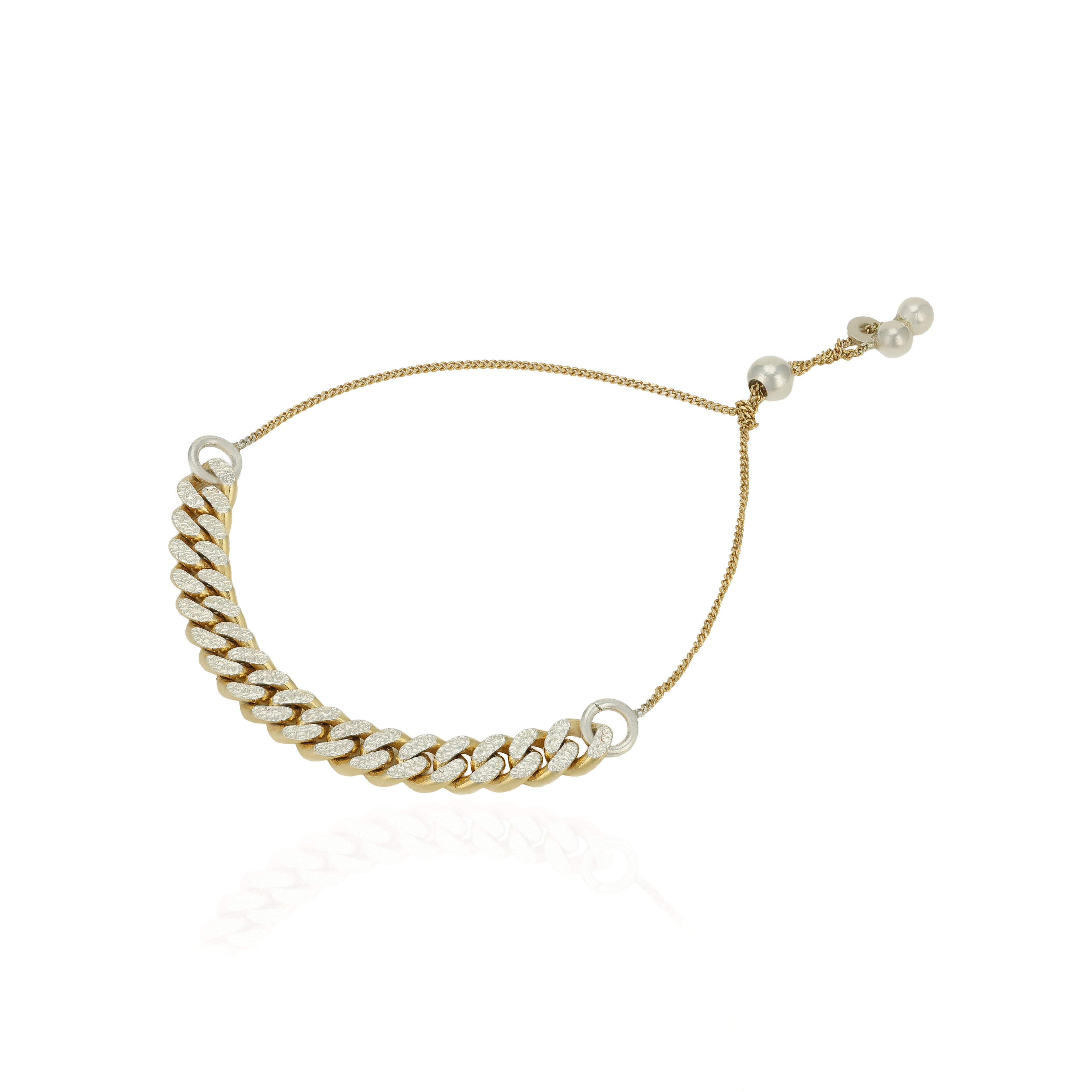 Silver Cuban Link Adjustable Bracelet
