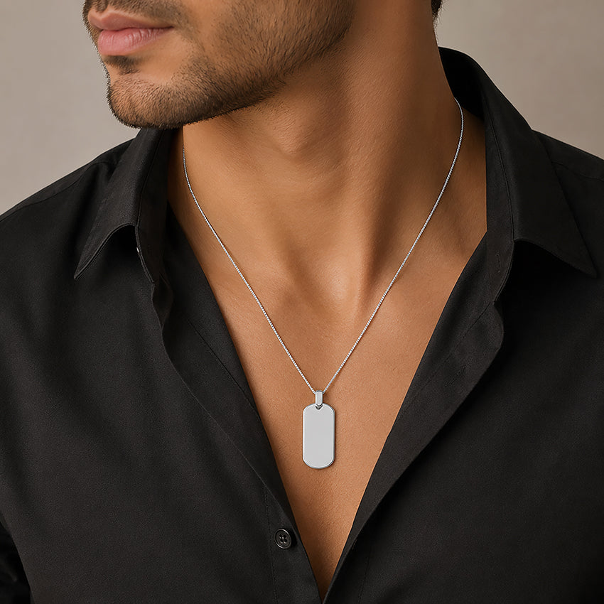Silver DogTag Rakhi Pendant