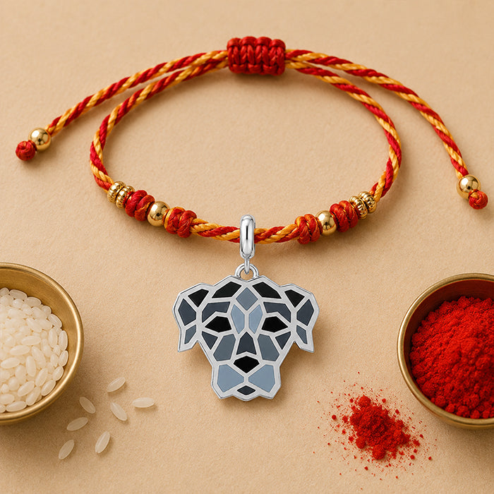 Silver Dog Kids Rakhi Pendant