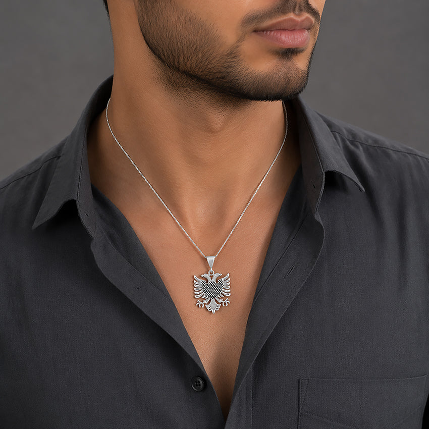 Silver Double Headed Eagle Rakhi Pendant