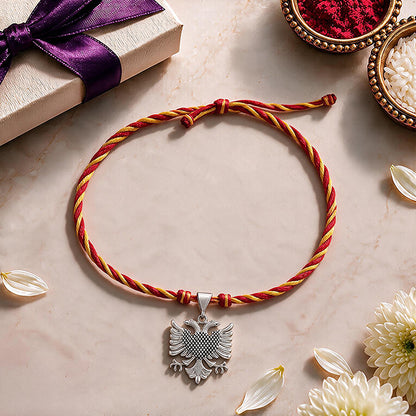 Silver Double Headed Eagle Rakhi Pendant