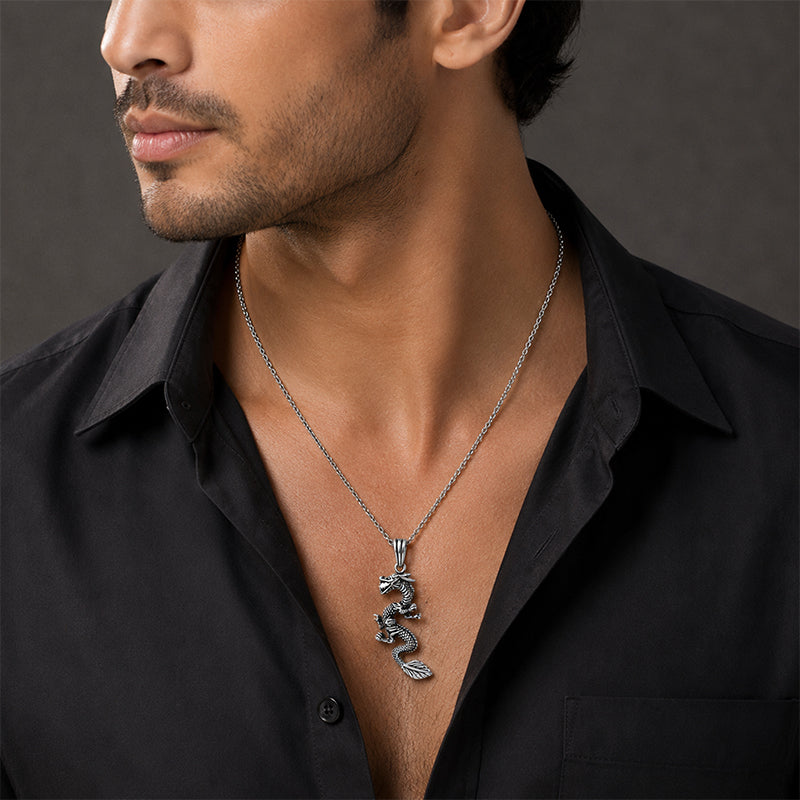 Silver Dragon Rakhi Pendant