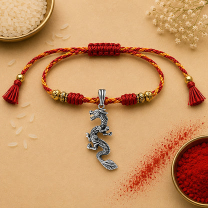 Silver Dragon Rakhi Pendant