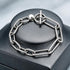 Silver Elongated Open Link Toggle Bracelet