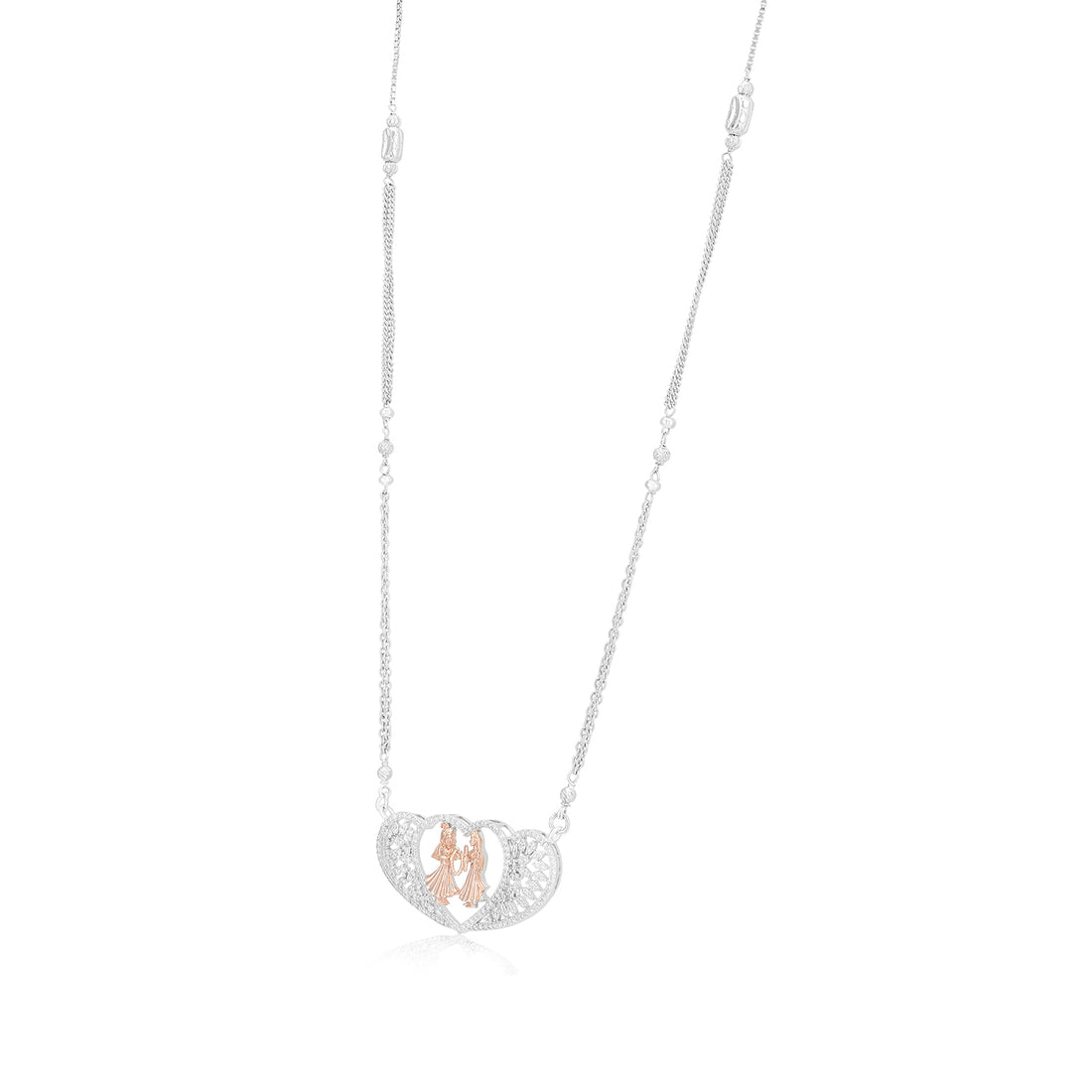 Exchanging Of Love Vows Dual Tone Pendants