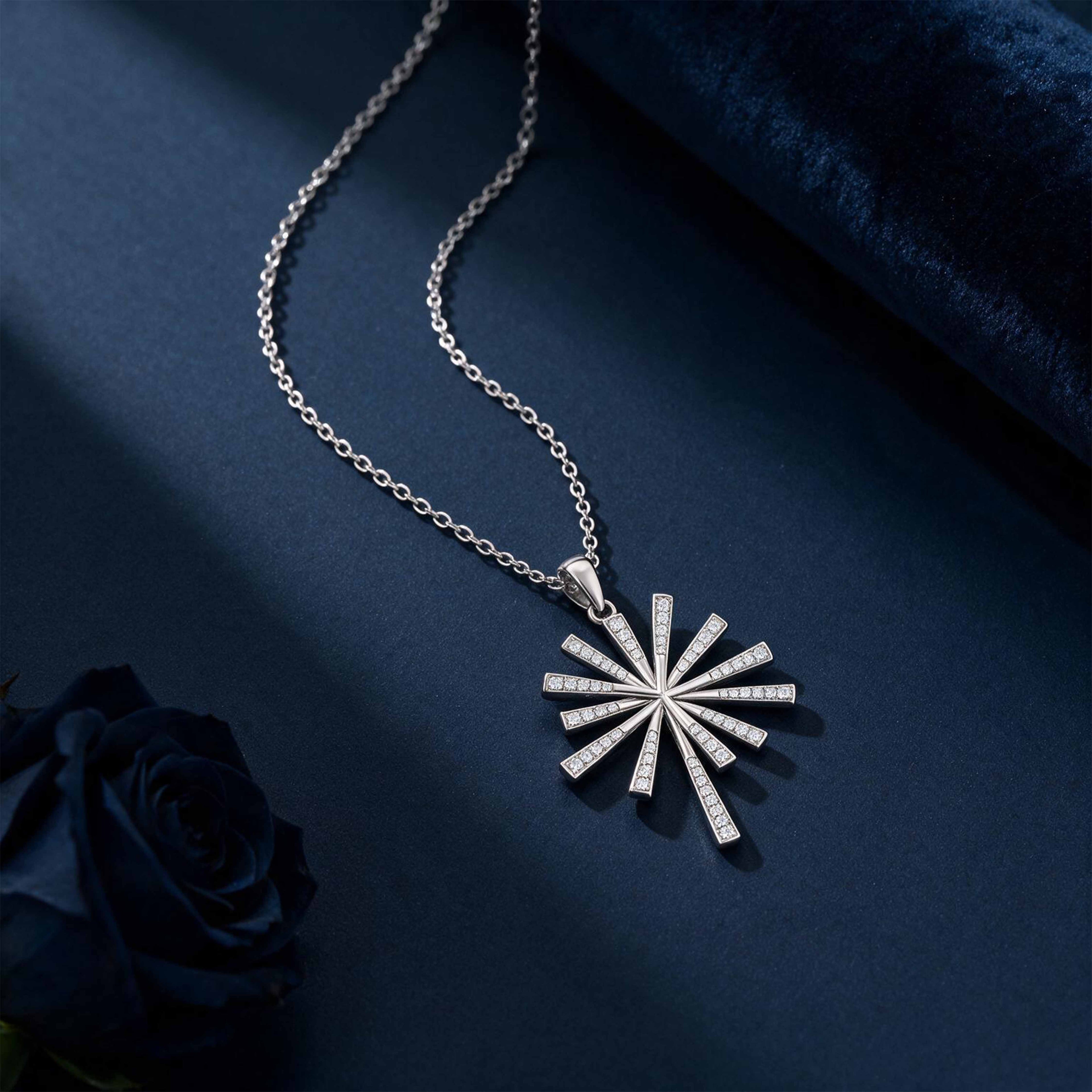 Silver Fireworks Starburst Pendant