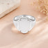 Silver Flower Signet Ring