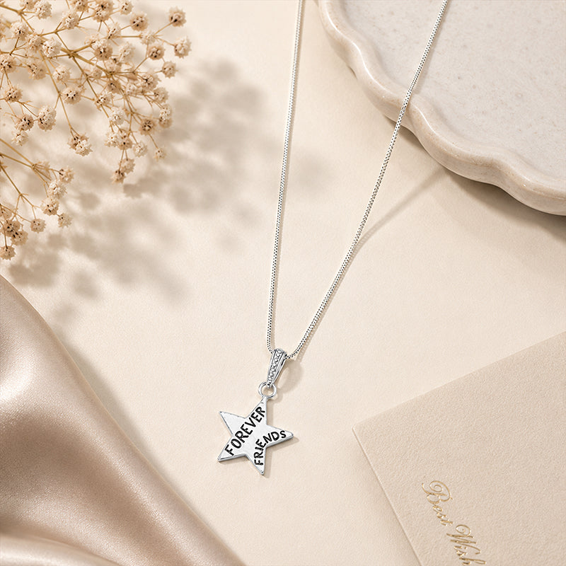 Silver Forever Friends Star Chain Pendant