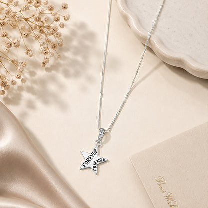 Silver Forever Friends Star Chain Pendant