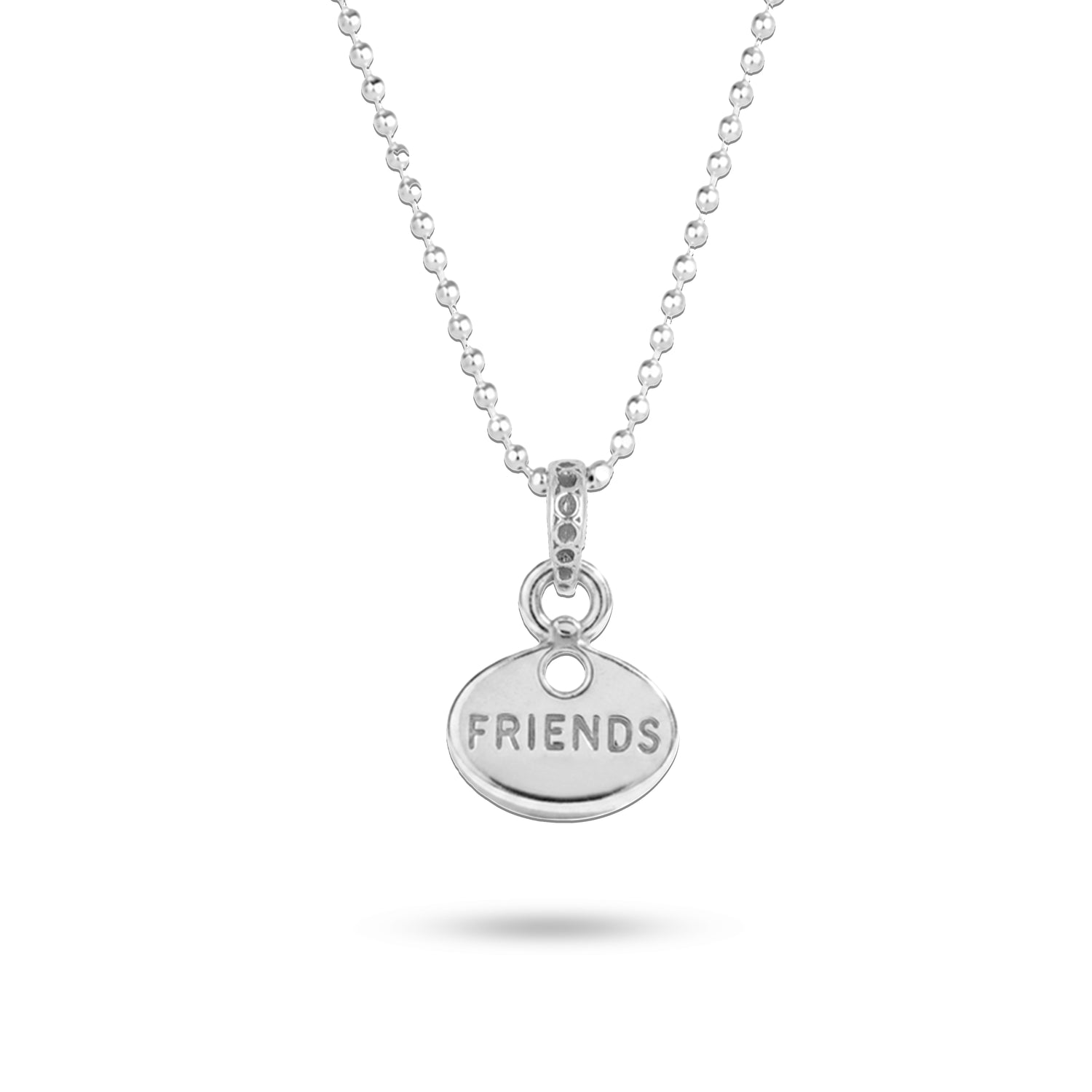 Silver Friends Disc Chain Pendant
