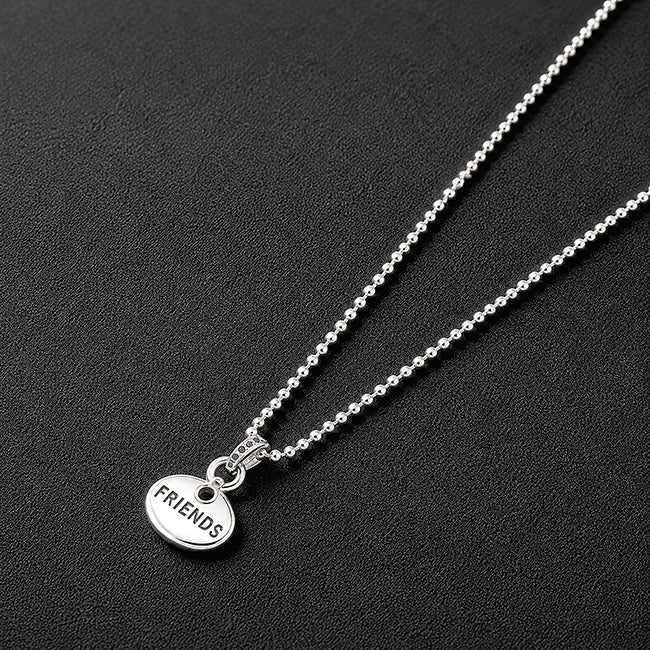 Silver Friends Disc Chain Pendant