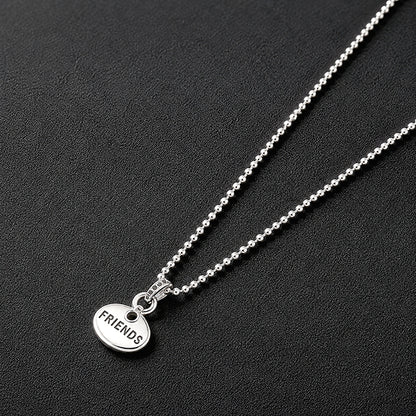 Silver Friends Disc Chain Pendant