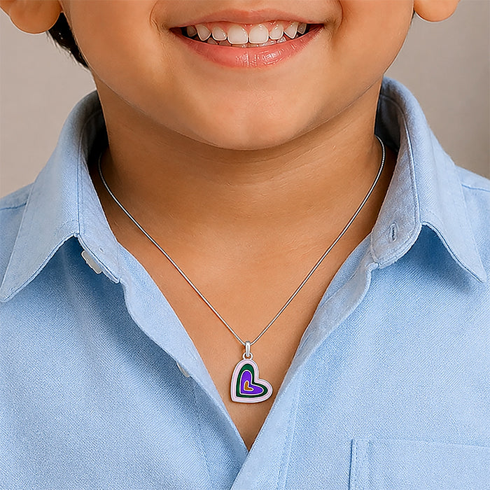 Silver HeartKids Rakhi Pendant