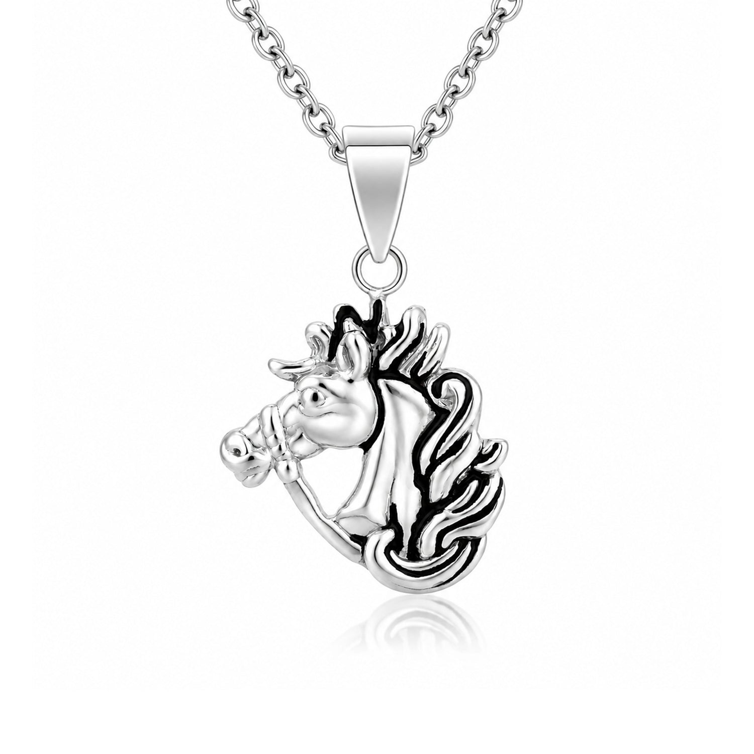 Silver Horse Head Rakhi Pendant