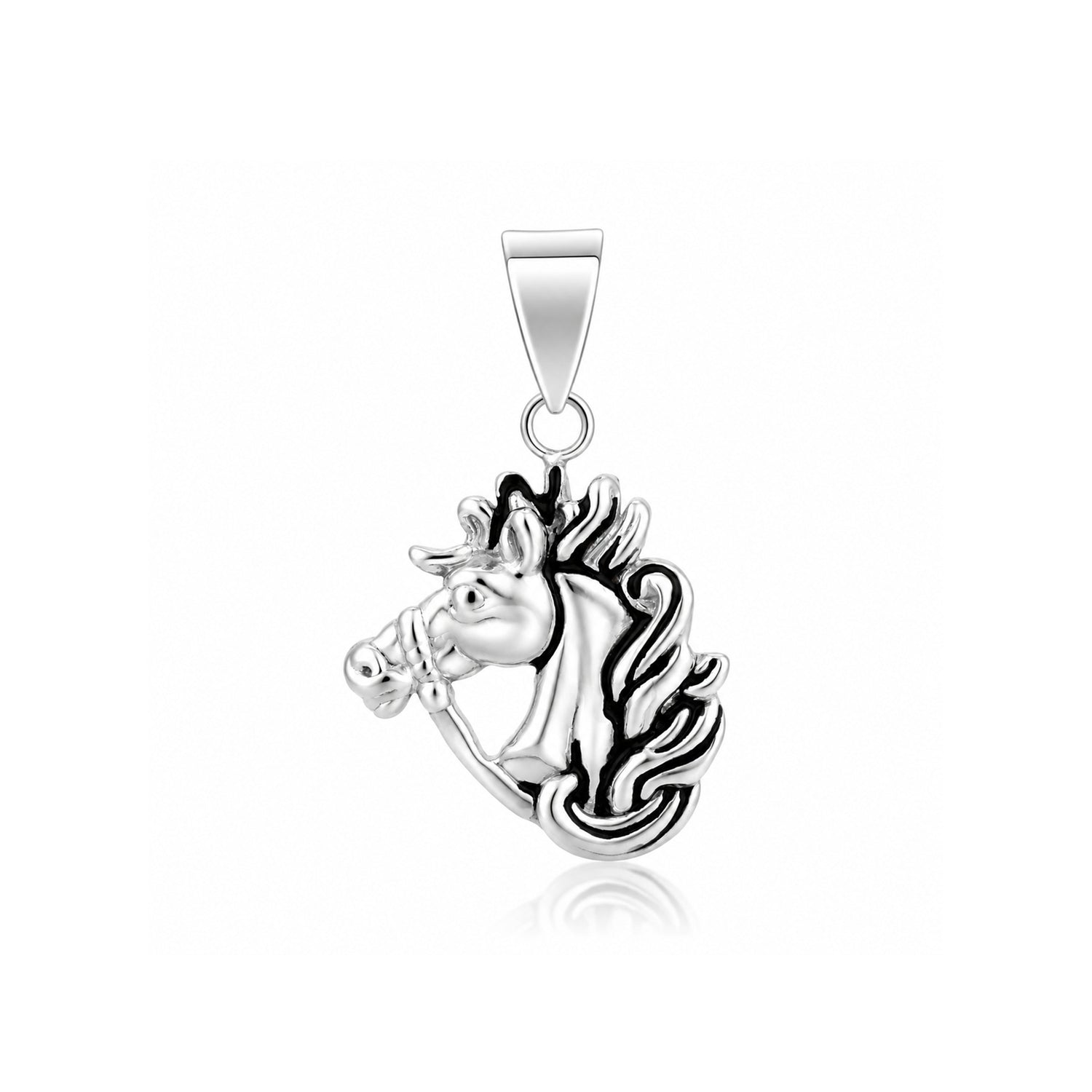 Silver Horse Head Rakhi Pendant