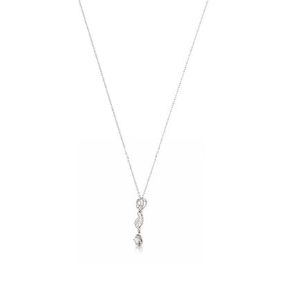 Silver Infinity Drop Solitaire Chain Pendant